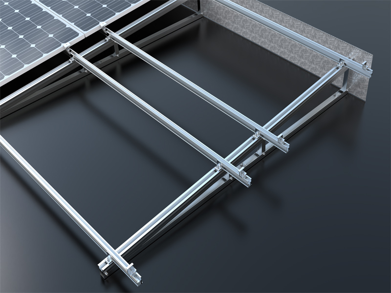 Flachdach-Solarsysteme für Privathaushalte. Montagelösungen für Flachdach-Solarmodule