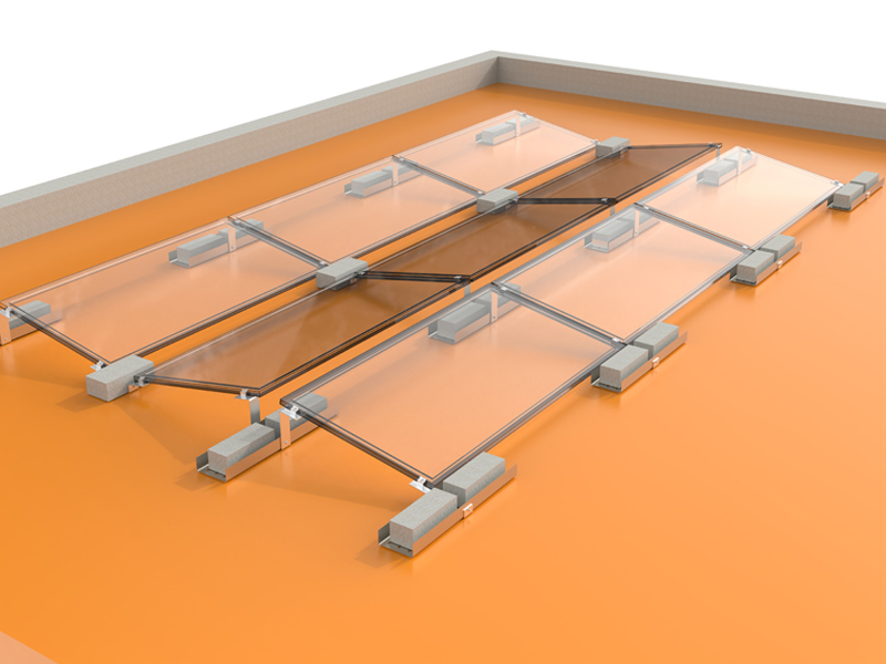 Kundenspezifischer Betonsockel für Flachdach-Solarmontagesysteme